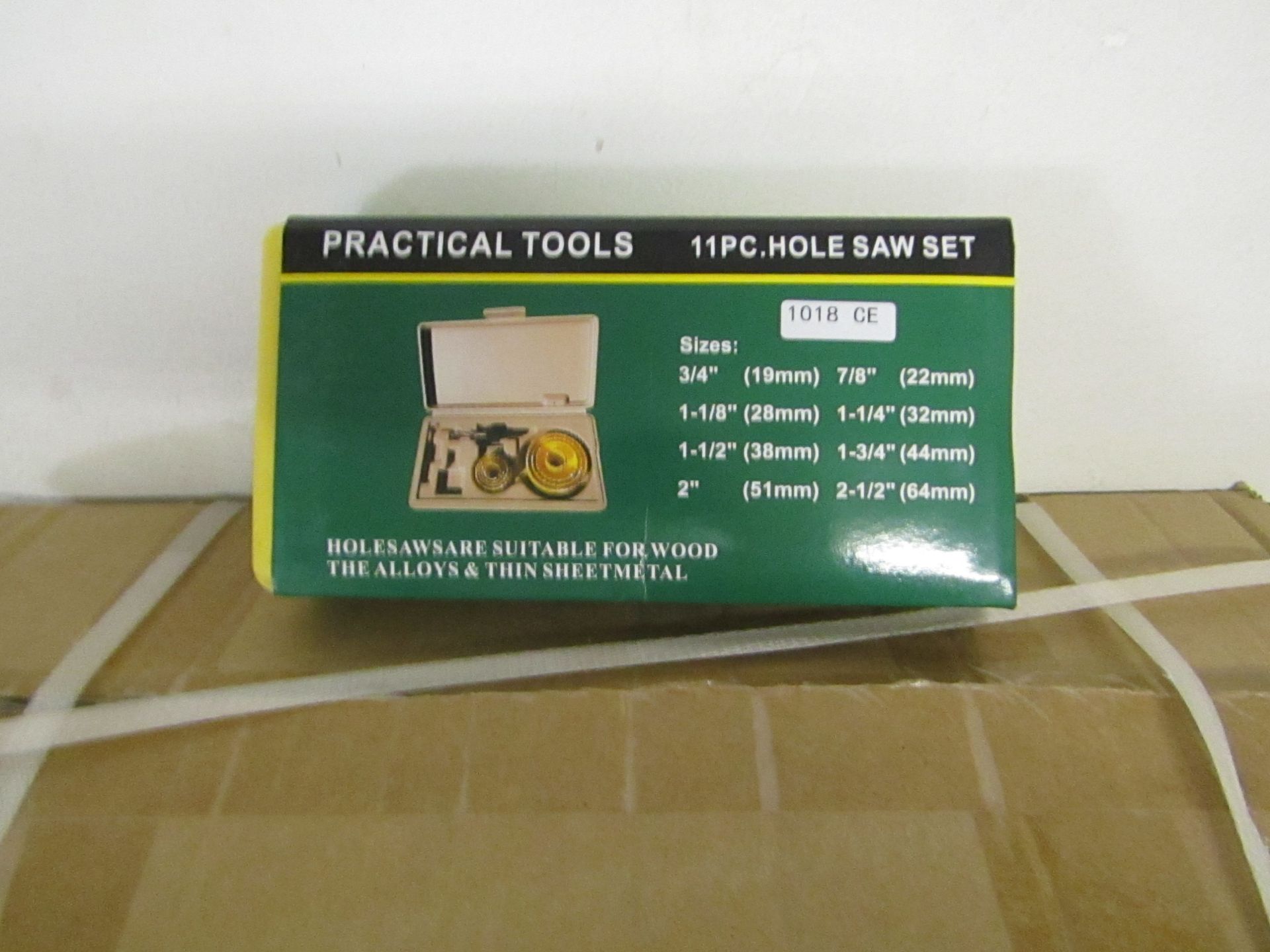 10x Practical Tools 11 piece Hole Saw set, new in carry case