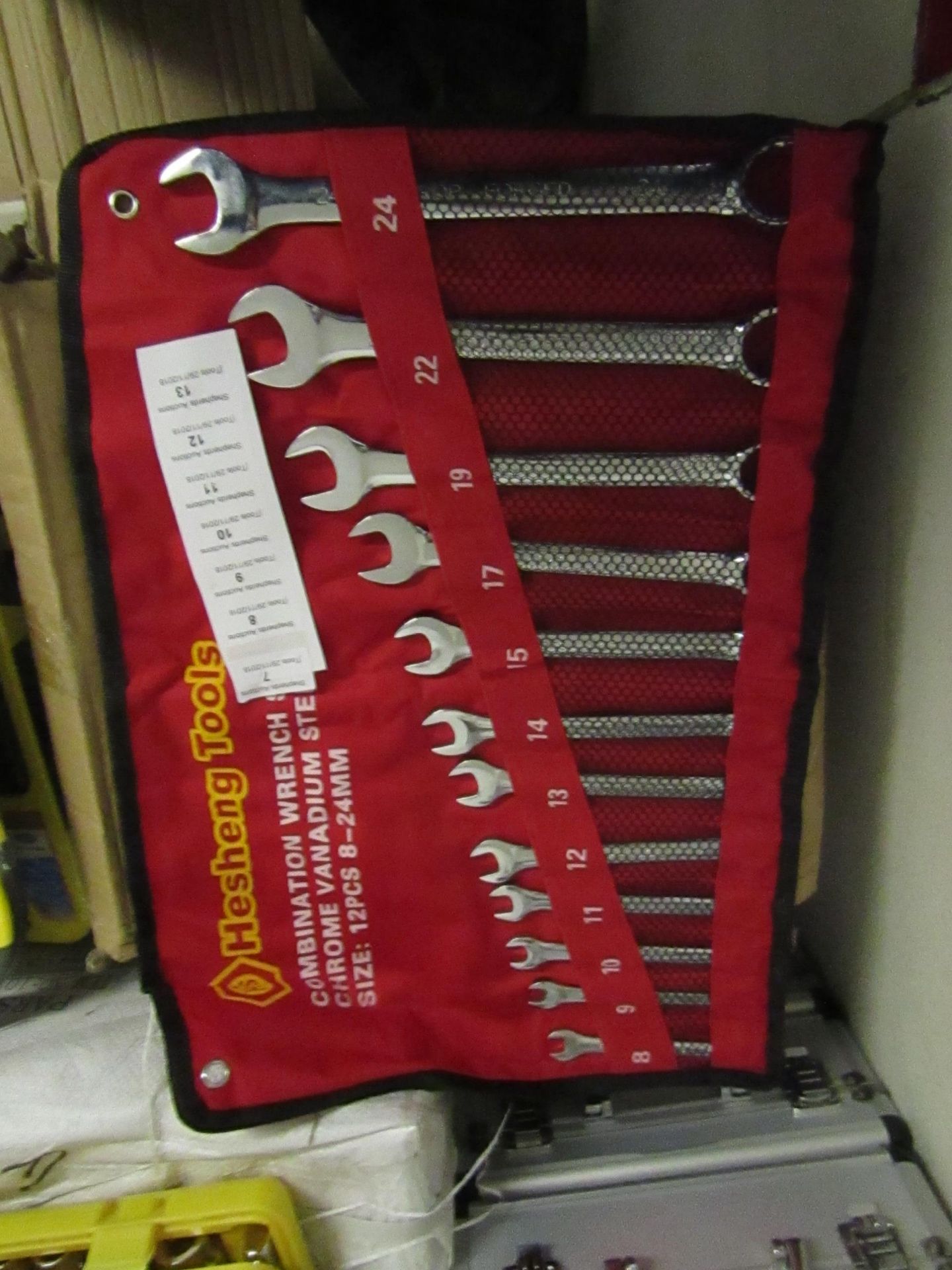 Hesheng tools set of 12 combination spaners, new in carry roll