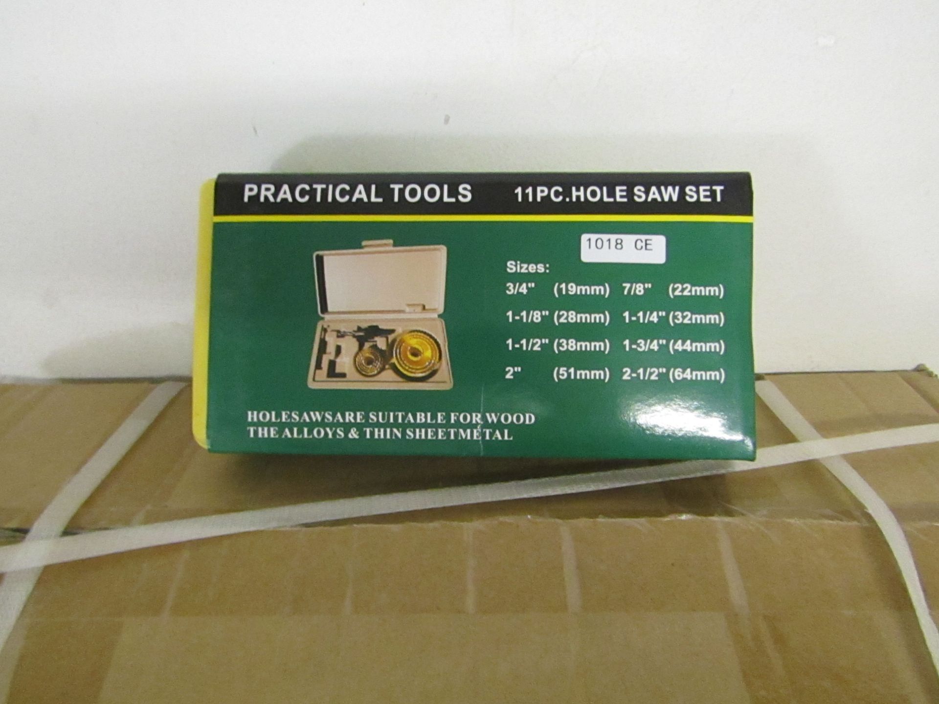 10x Practical Tools 11 piece Hole Saw set, new in carry case