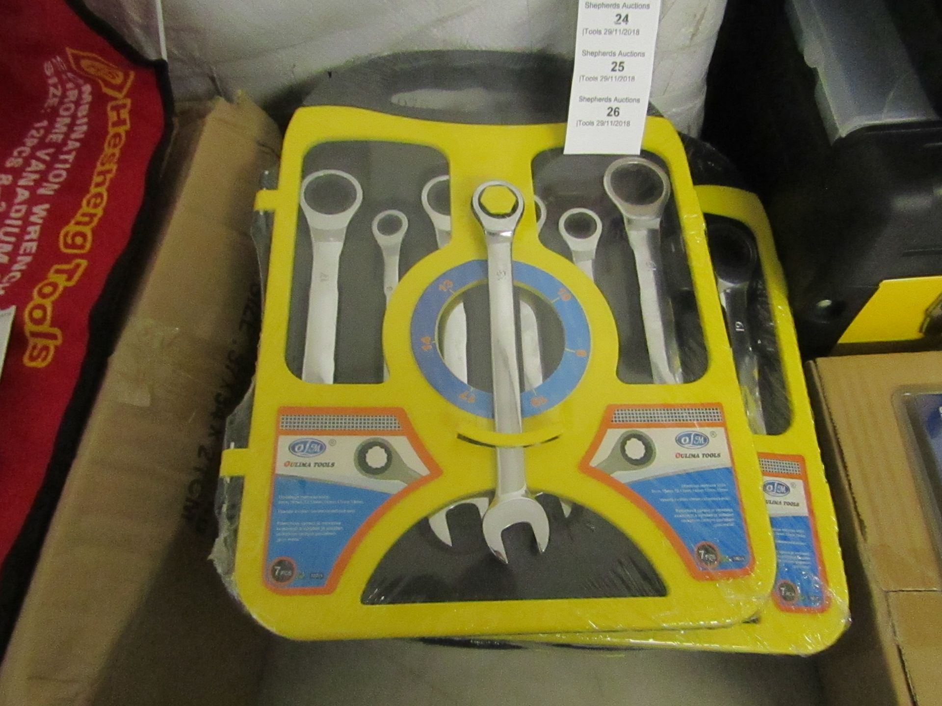 Oulima Tools set of 7 Combination Spanners, new in carry case