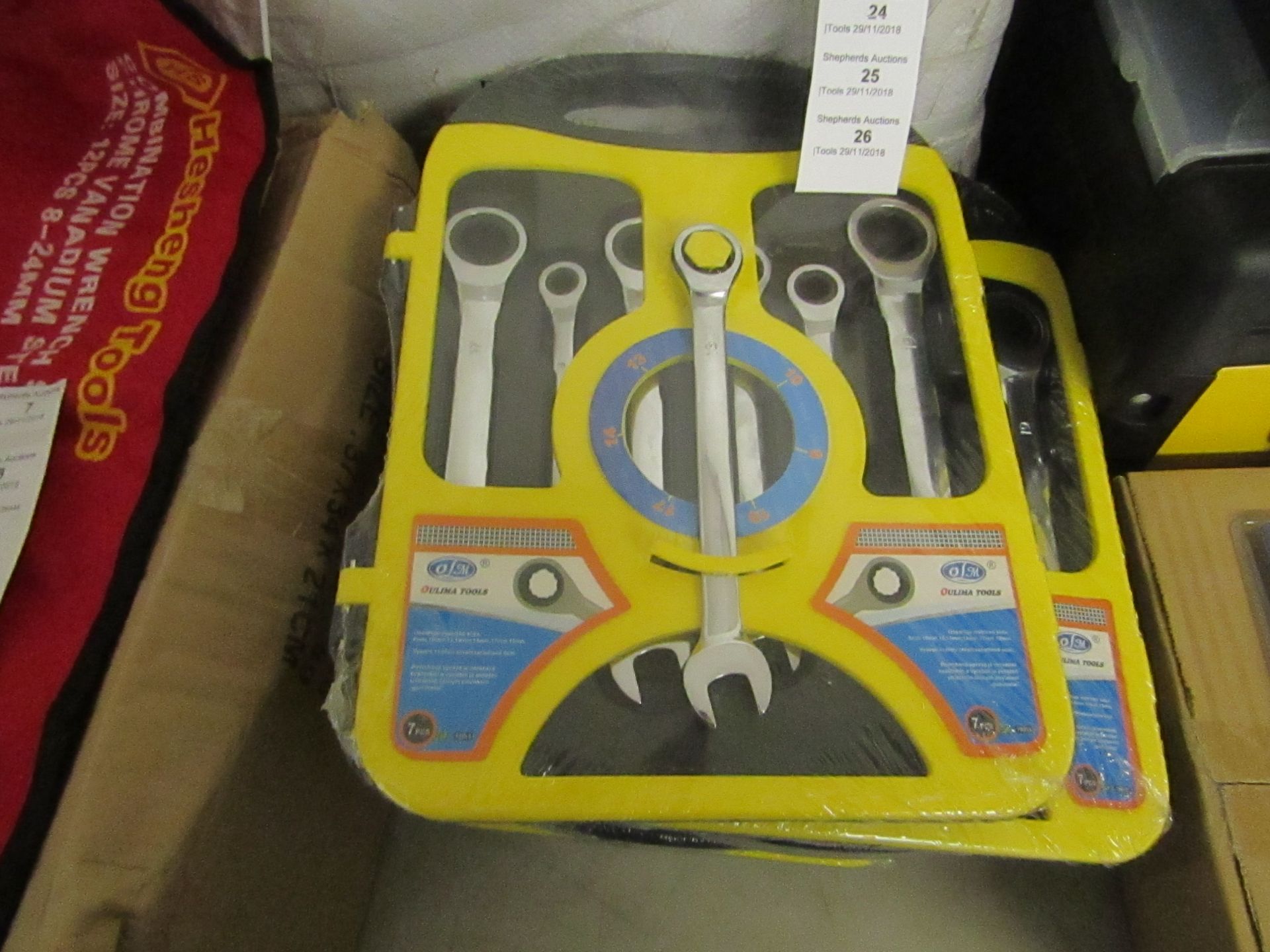 Oulima Tools set of 7 Combination Spanners, new in carry case