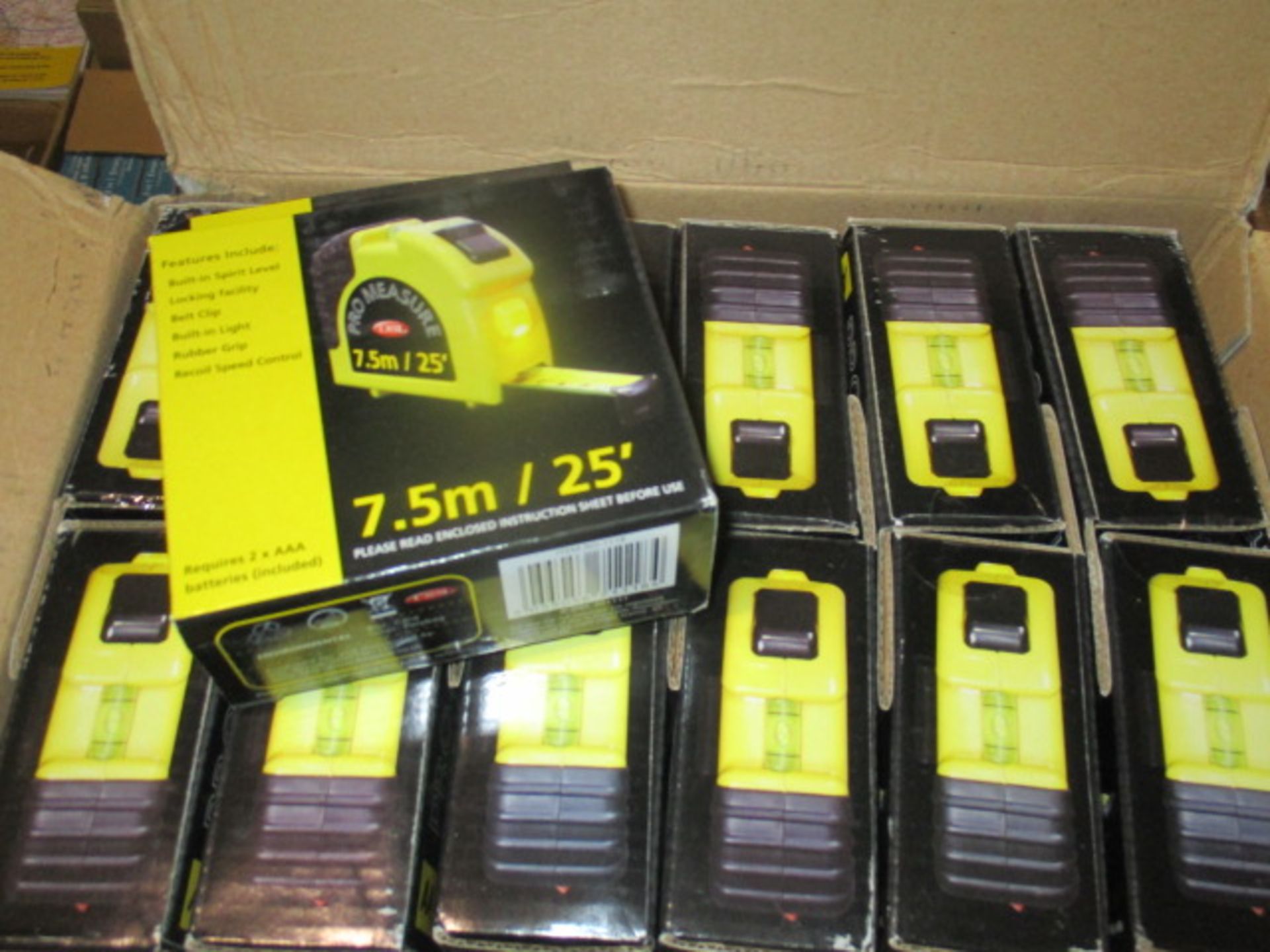 10pcs in lot brand new AA pro tape measure with accessories - spirit level , light , belt clip ,