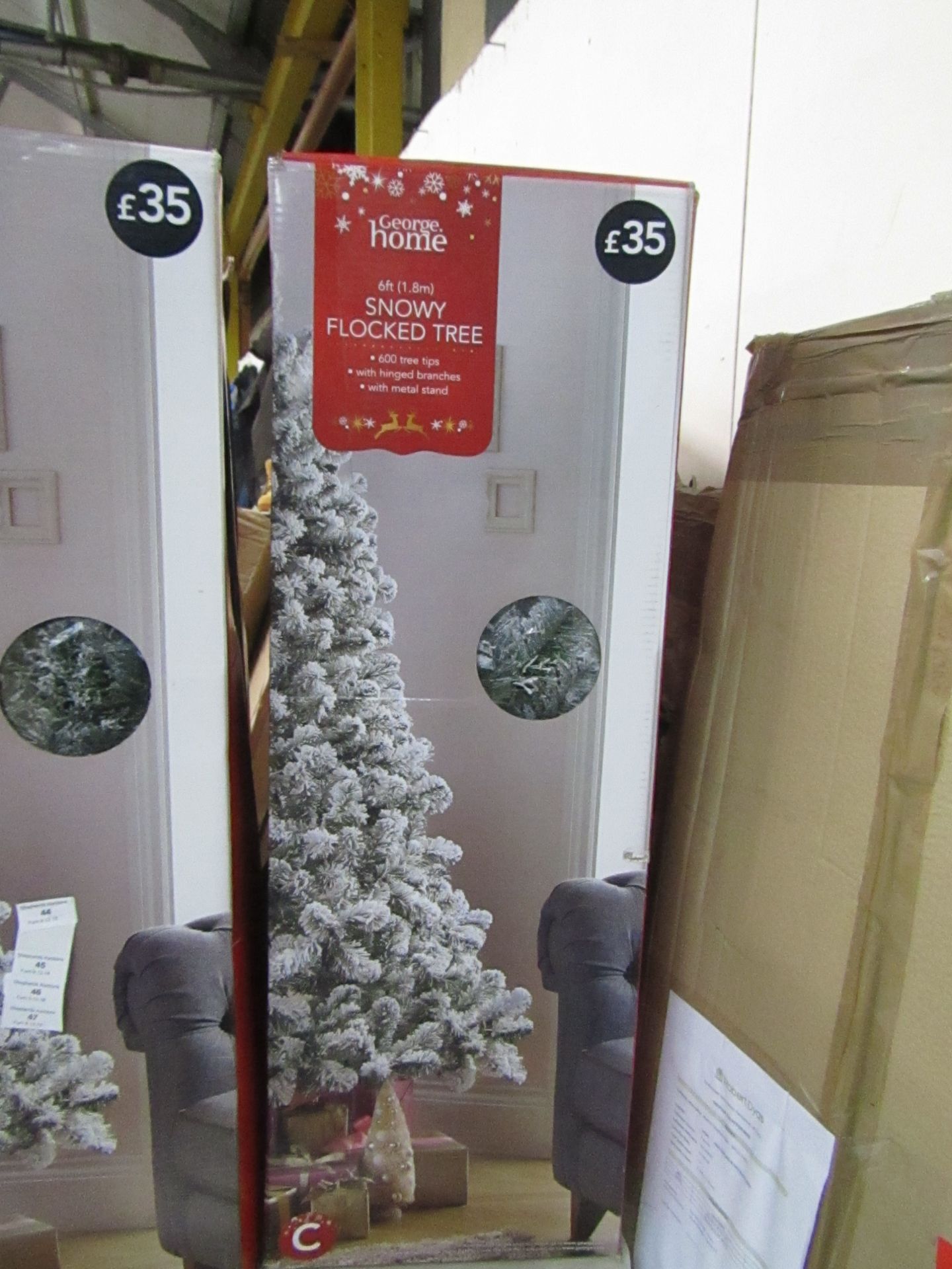 George Home 6ft Snowy Flocked Xmas tree, boxed and unchecked - Image 2 of 2