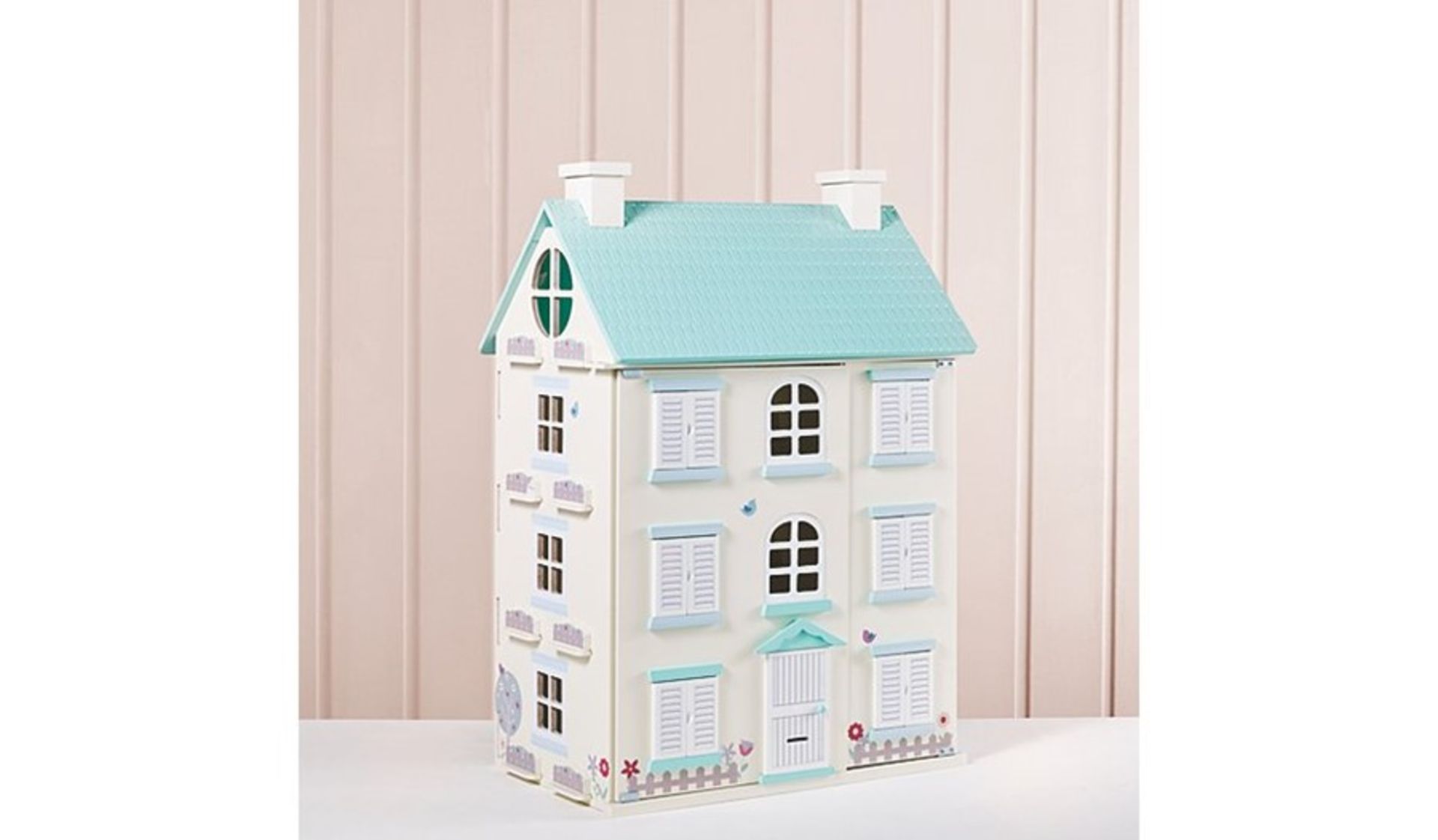 George Home Wooden Light Up Dolls house, boxed and unchecked