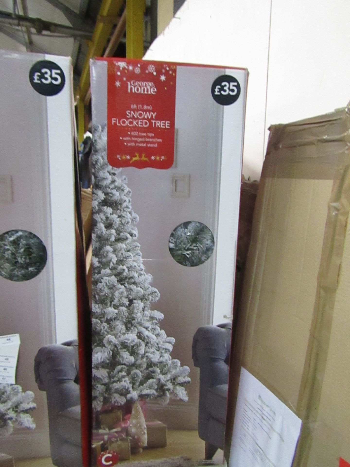 George Home 6ft Snowy Flocked Xmas tree, boxed and unchecked - Image 2 of 2