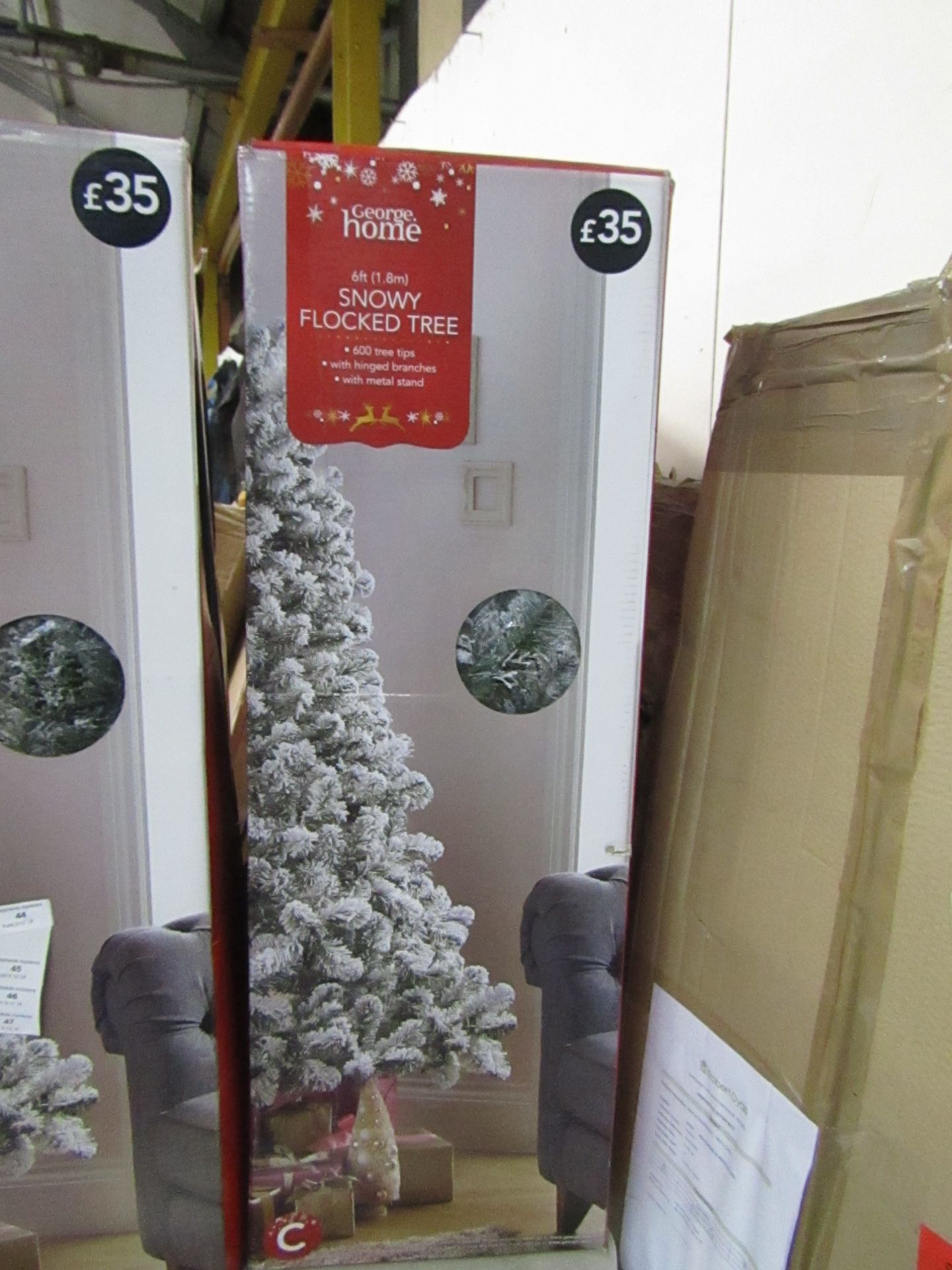 George Home 6ft Snowy Flocked Xmas tree, boxed and unchecked - Image 2 of 2