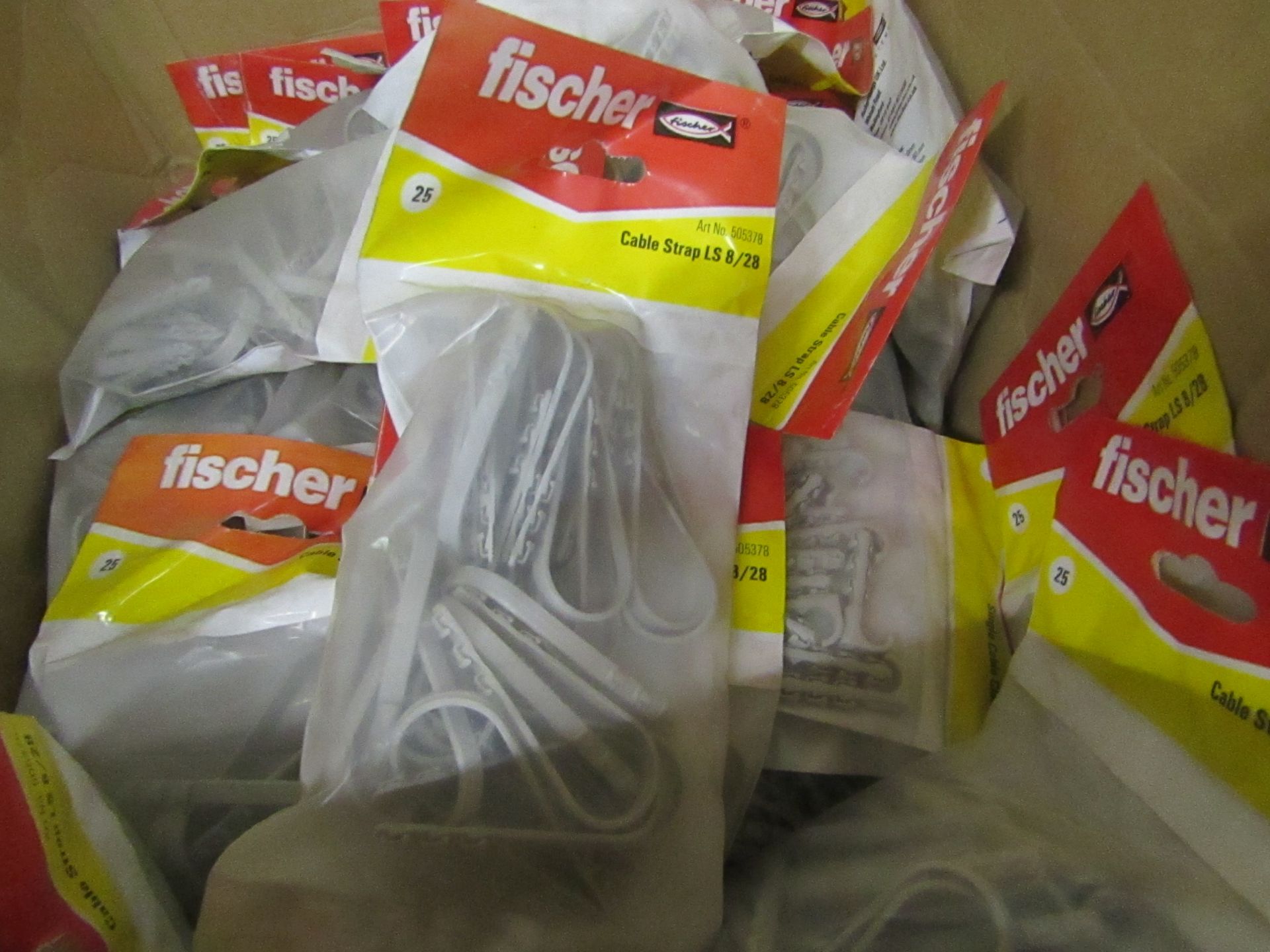 10x Packs of 25 Fischer Single Cable Straps, new