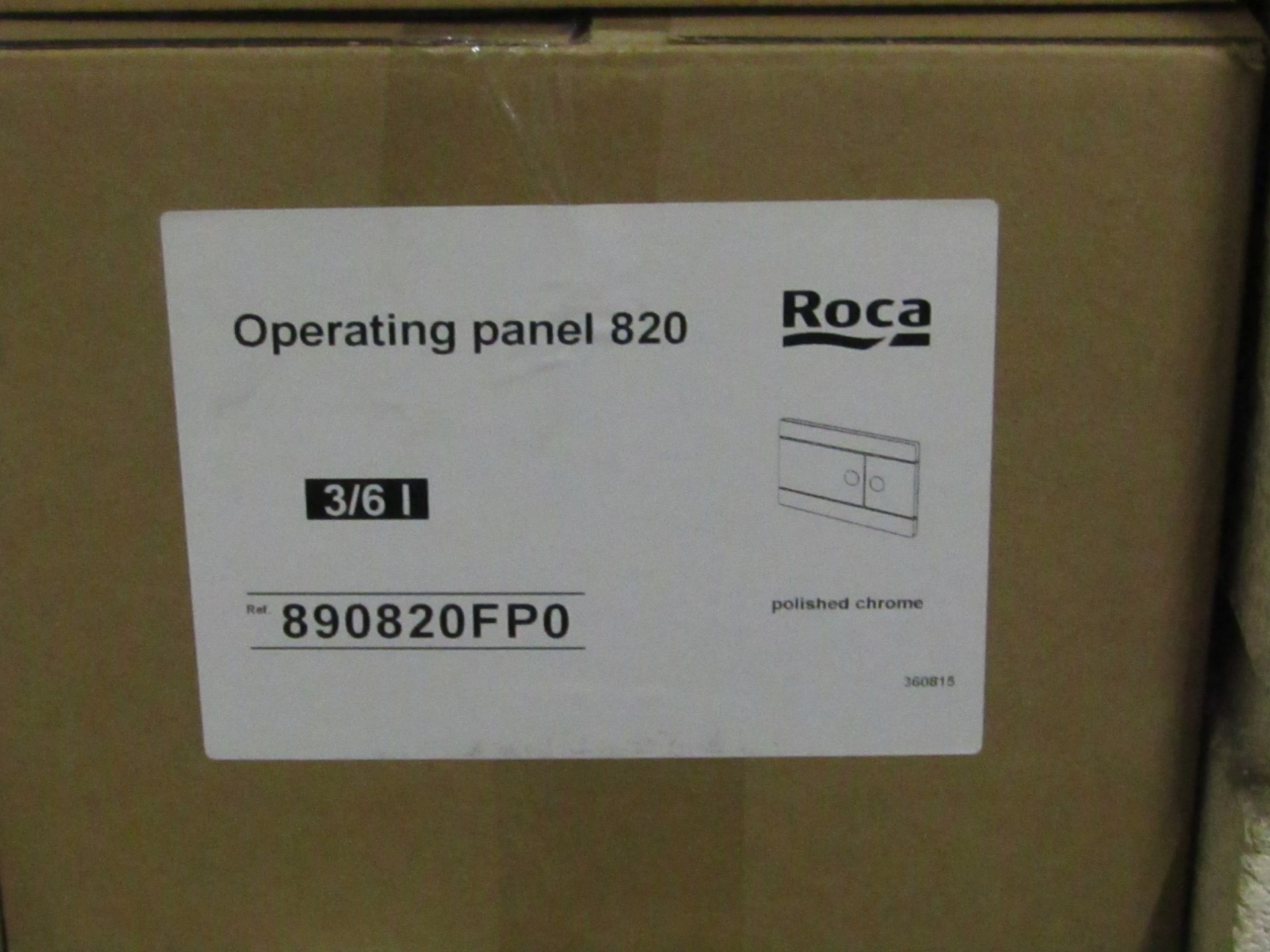 Roca Chrome Dual Flush Plate for 820 Concealed Cistern. New & boxed. - Image 2 of 2