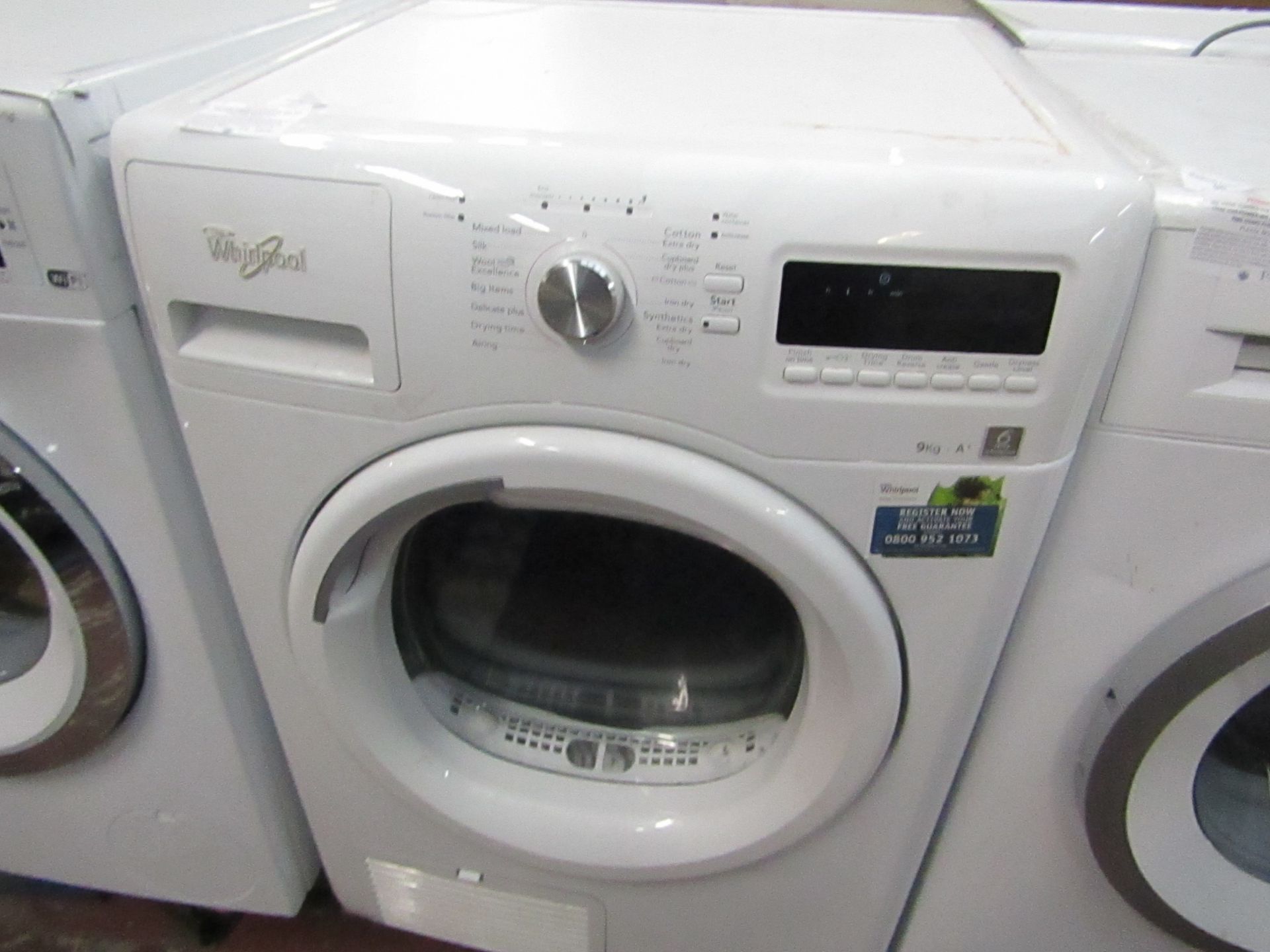 Whirlpool 6th Sense 9Kg condenser dryer, powers on and spins but no heat.