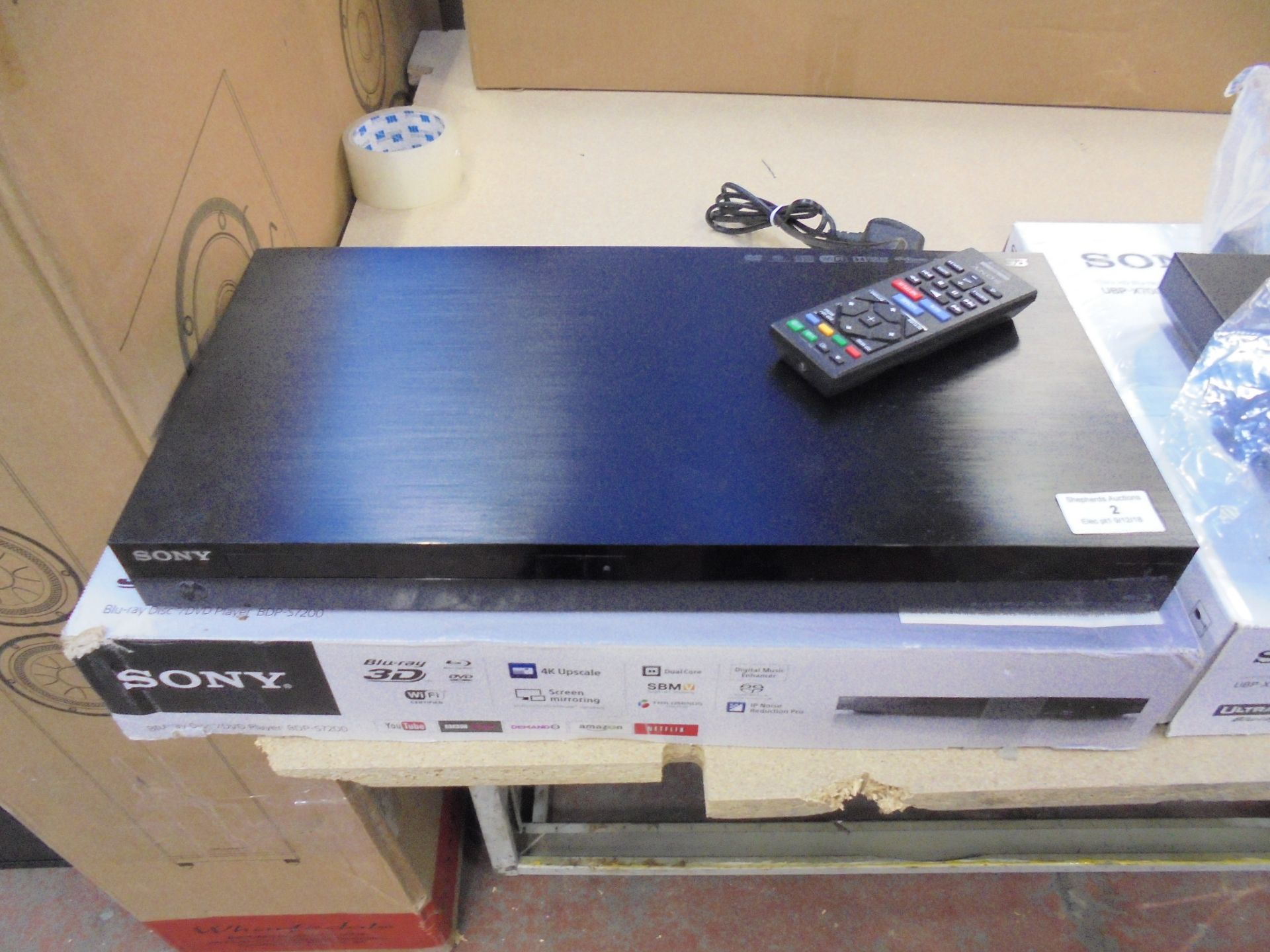 Sony Blu-Ray disc/DVD player, tested working and boxed. Features;  - 4K Upscale  - Blu-Ray 3D  -