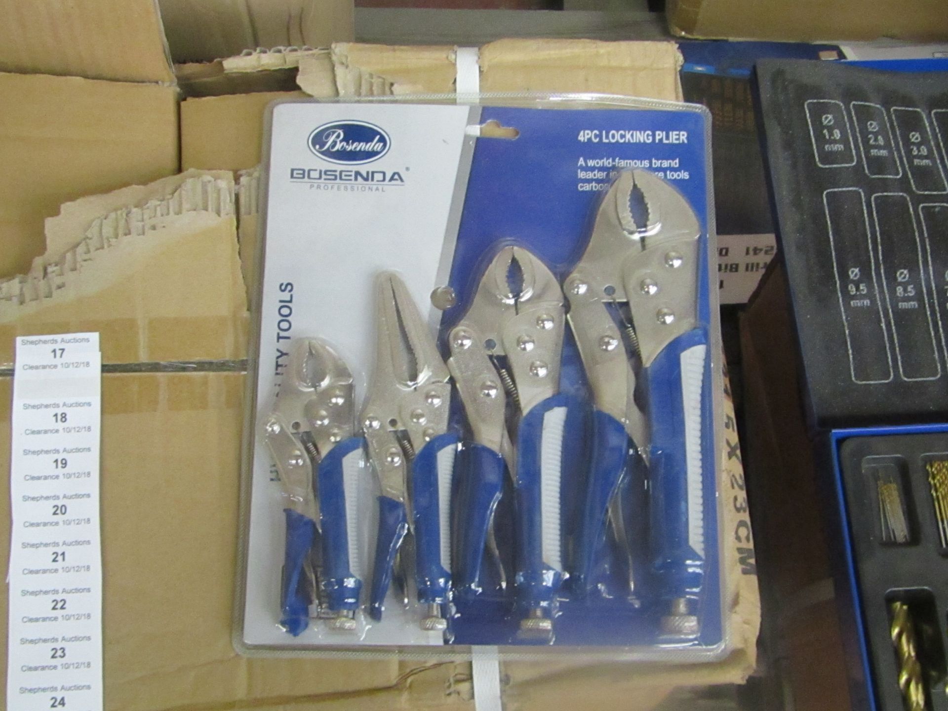 Bosenda 4 piece Locking Plier set, new and still blister packed.