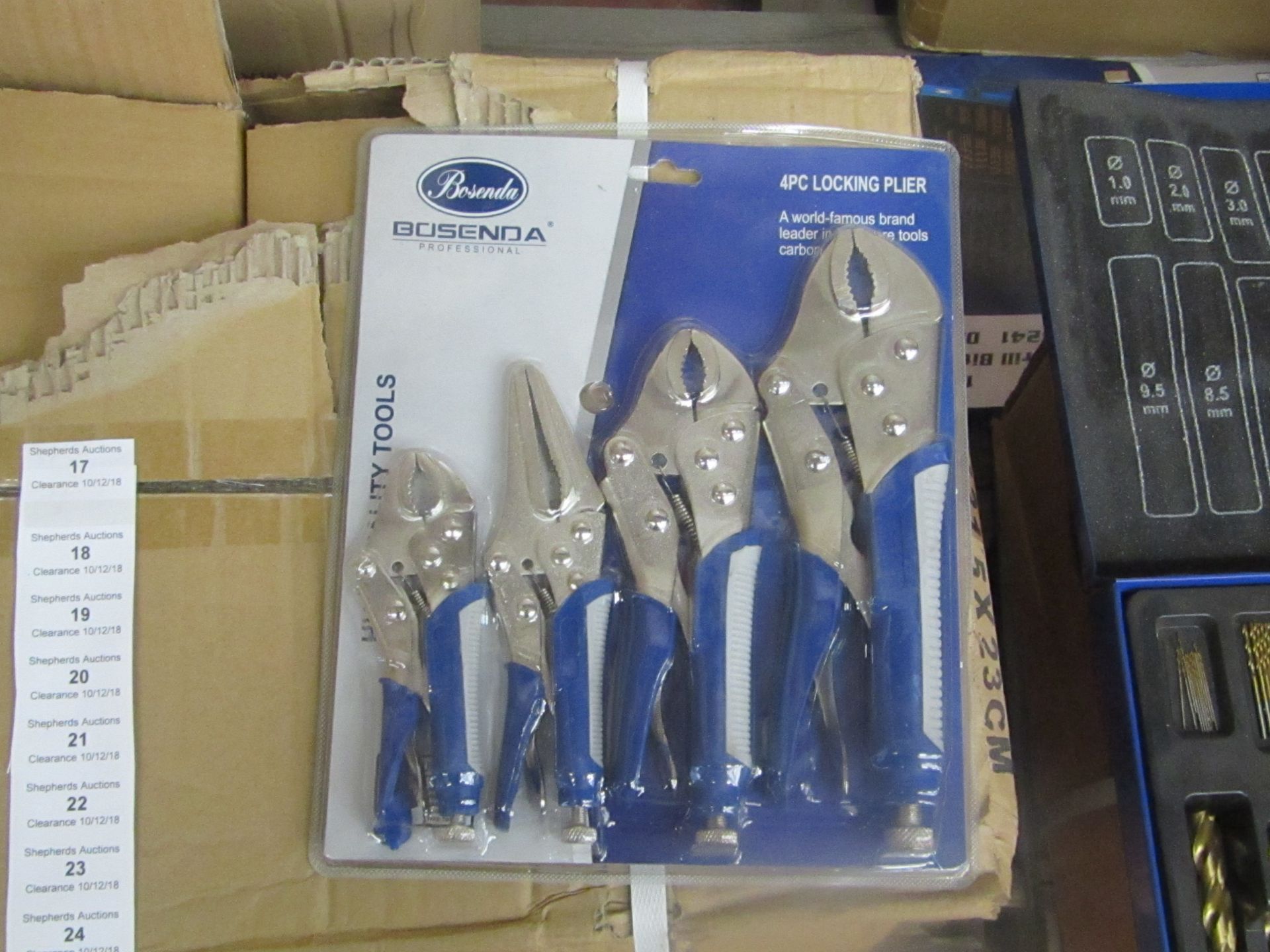 Bosenda 4 piece Locking Plier set, new and still blister packed.