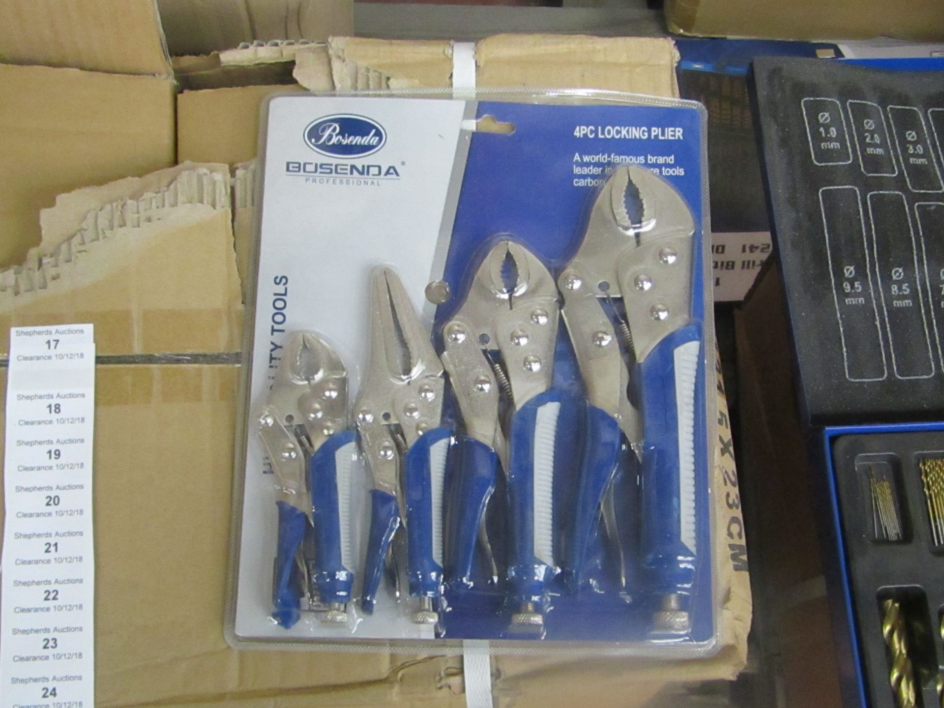 Bosenda 4 piece Locking Plier set, new and still blister packed.