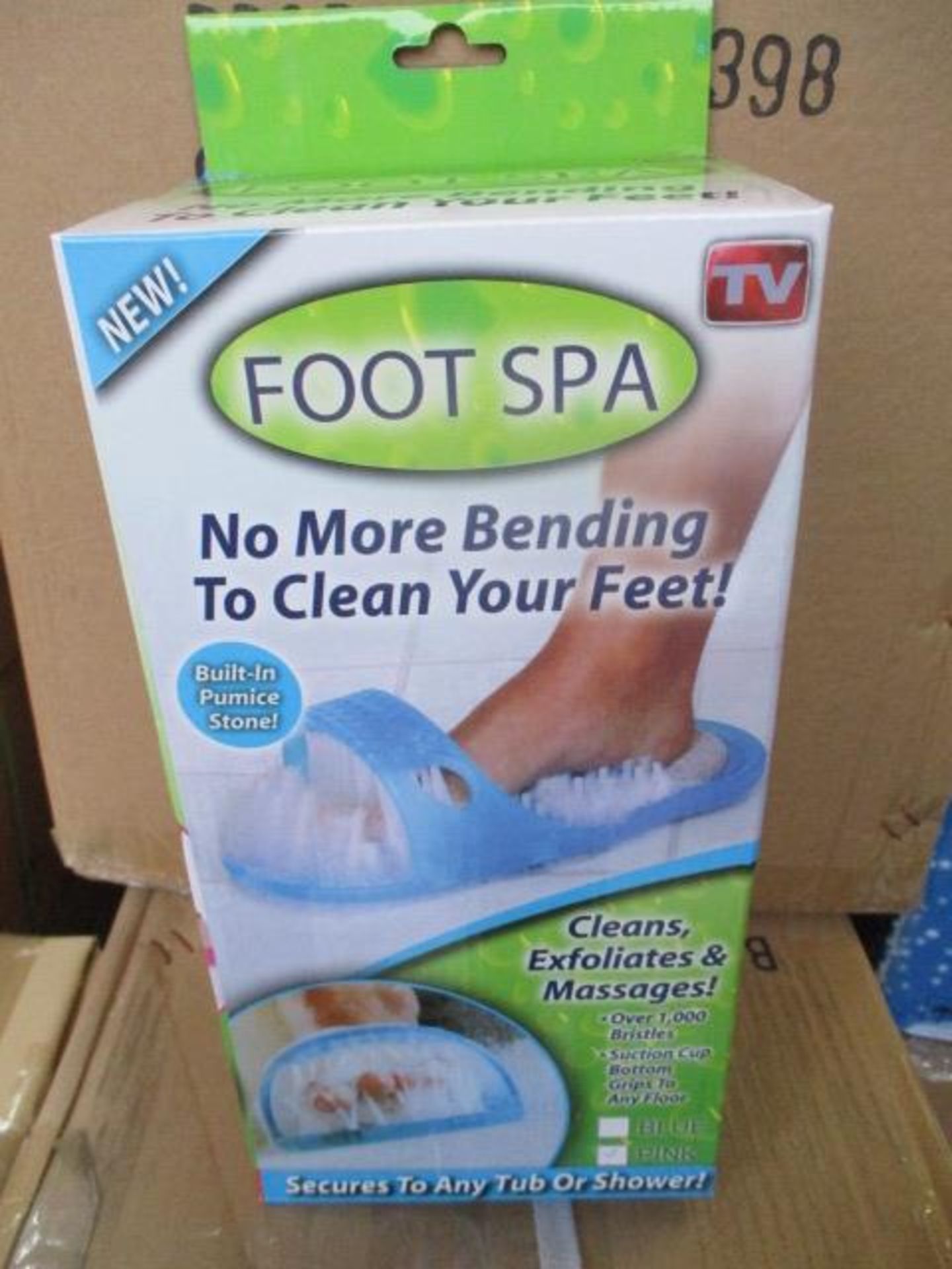 100.pcs New and sealed foot spa, with built in pumice stone secures to any bath/shower mixed colours - Image 2 of 2