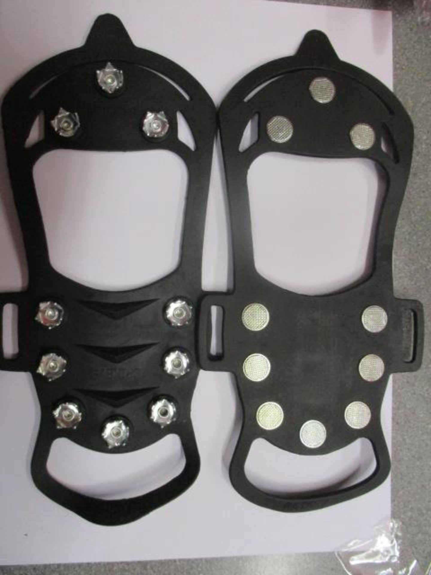 100.pcs Serious traction ice grippers with stainless steel pleets, rigid construction, german