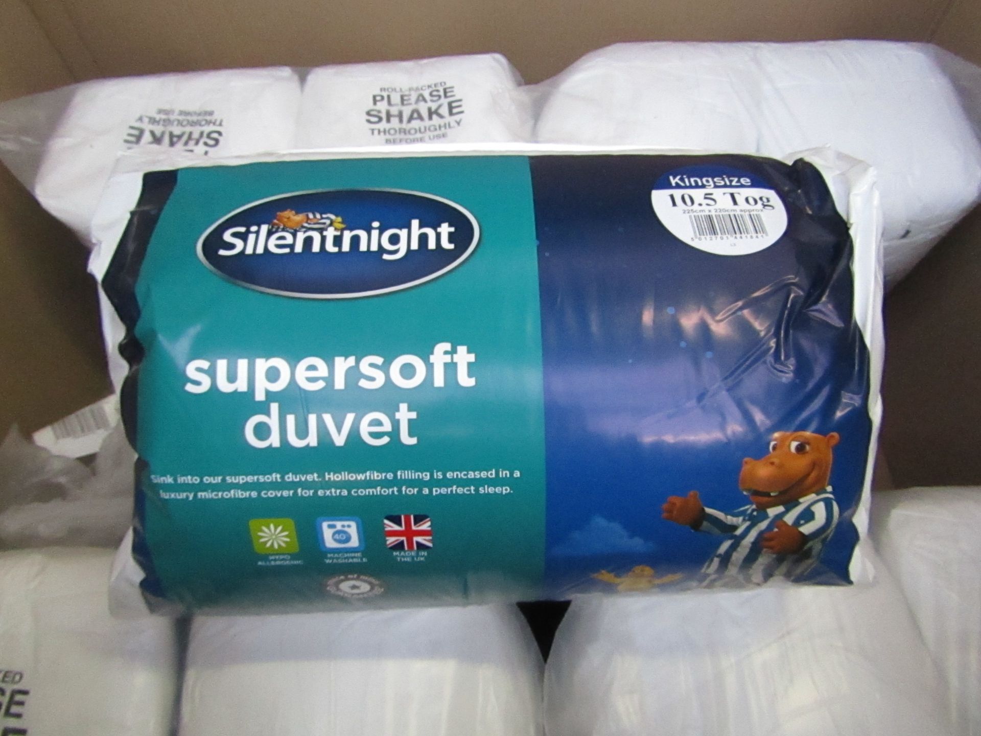 4x Silentnight Supersoft duvet, kingsize, 10.5 Tog, all brand new and packaged. Each RRP £24.99