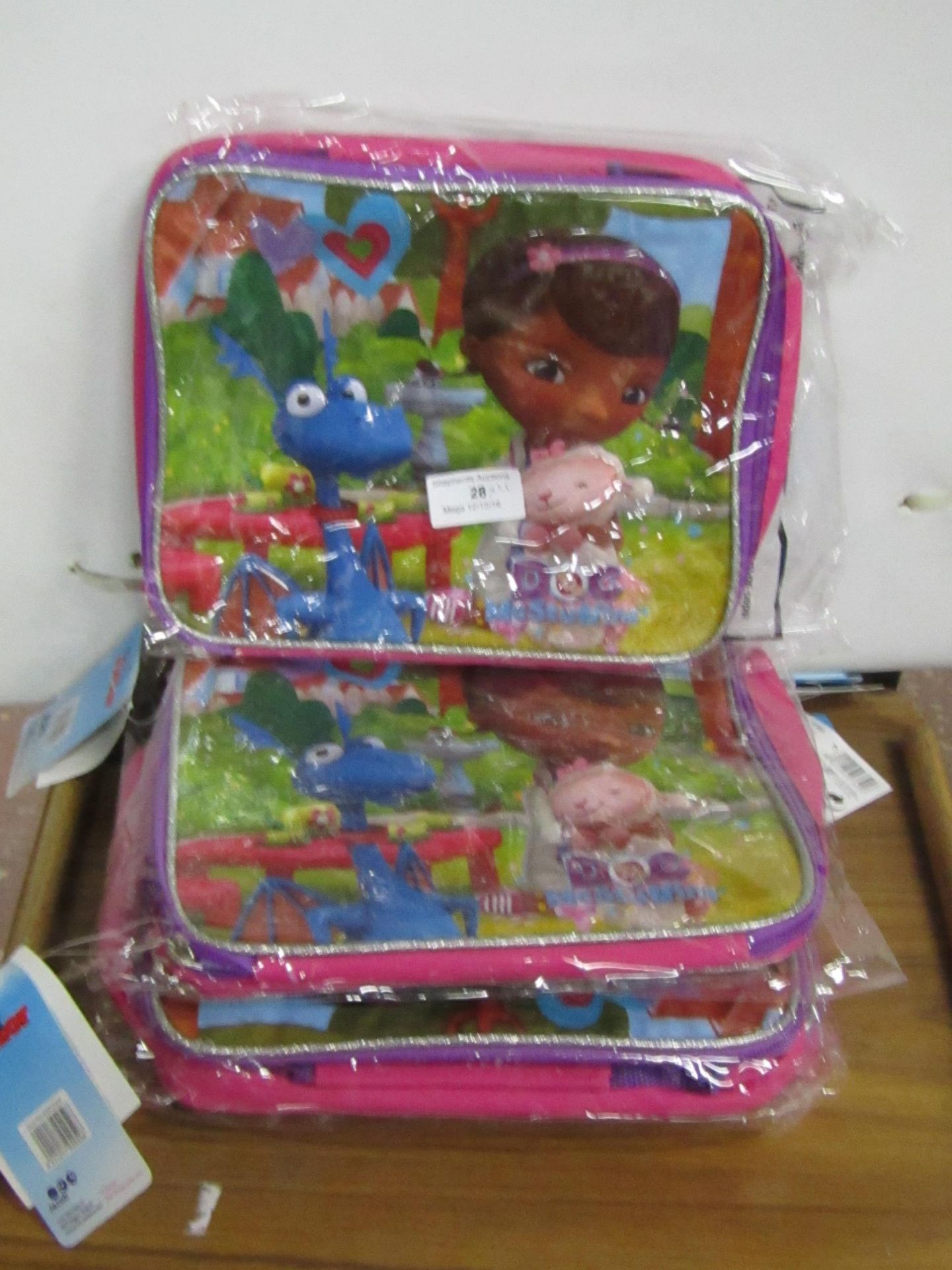 4x Disney Junior Doc Mc Stuffins lunch bags, new