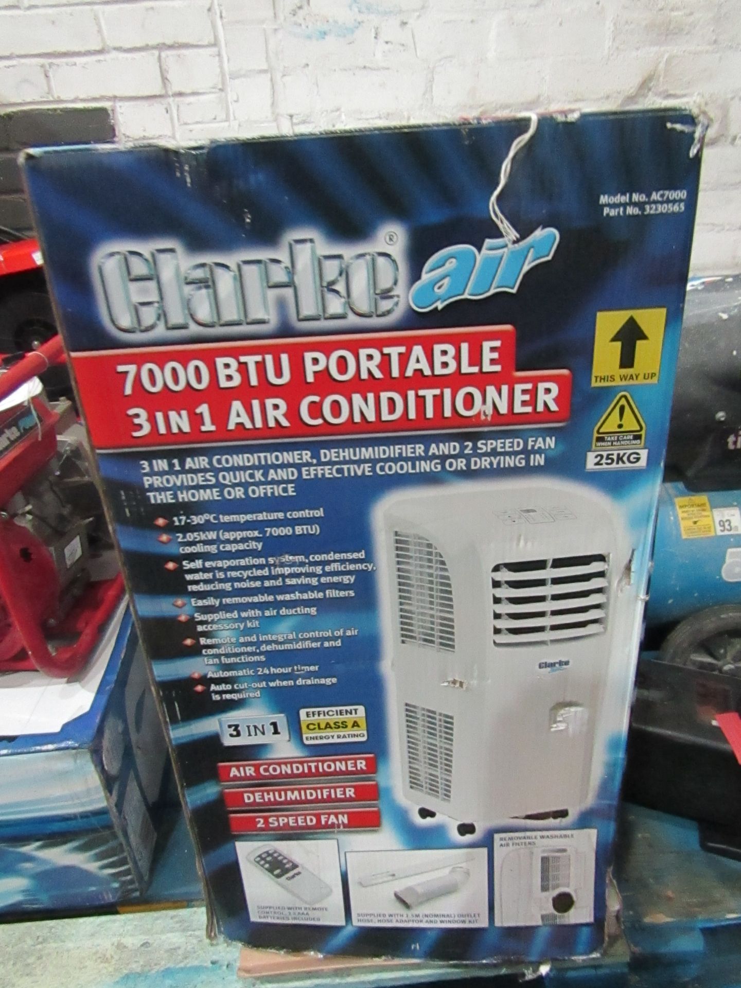 Clarke AC7000 7000 BTU Air Conditioner, RRP £249.98 Please note; this is a raw return and