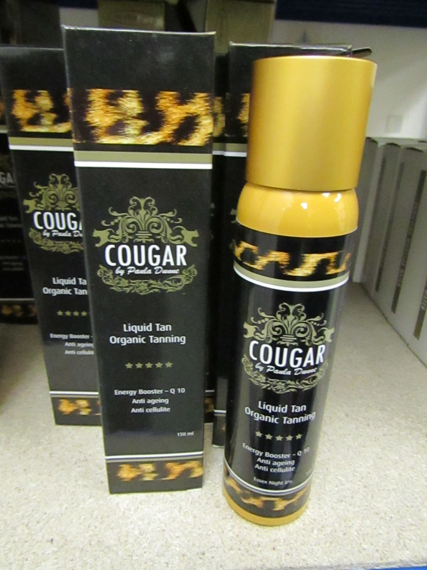 2 x Cougar 150ml Essex nights 8% Organic Tanning liquid tan, both brand new and boxed.