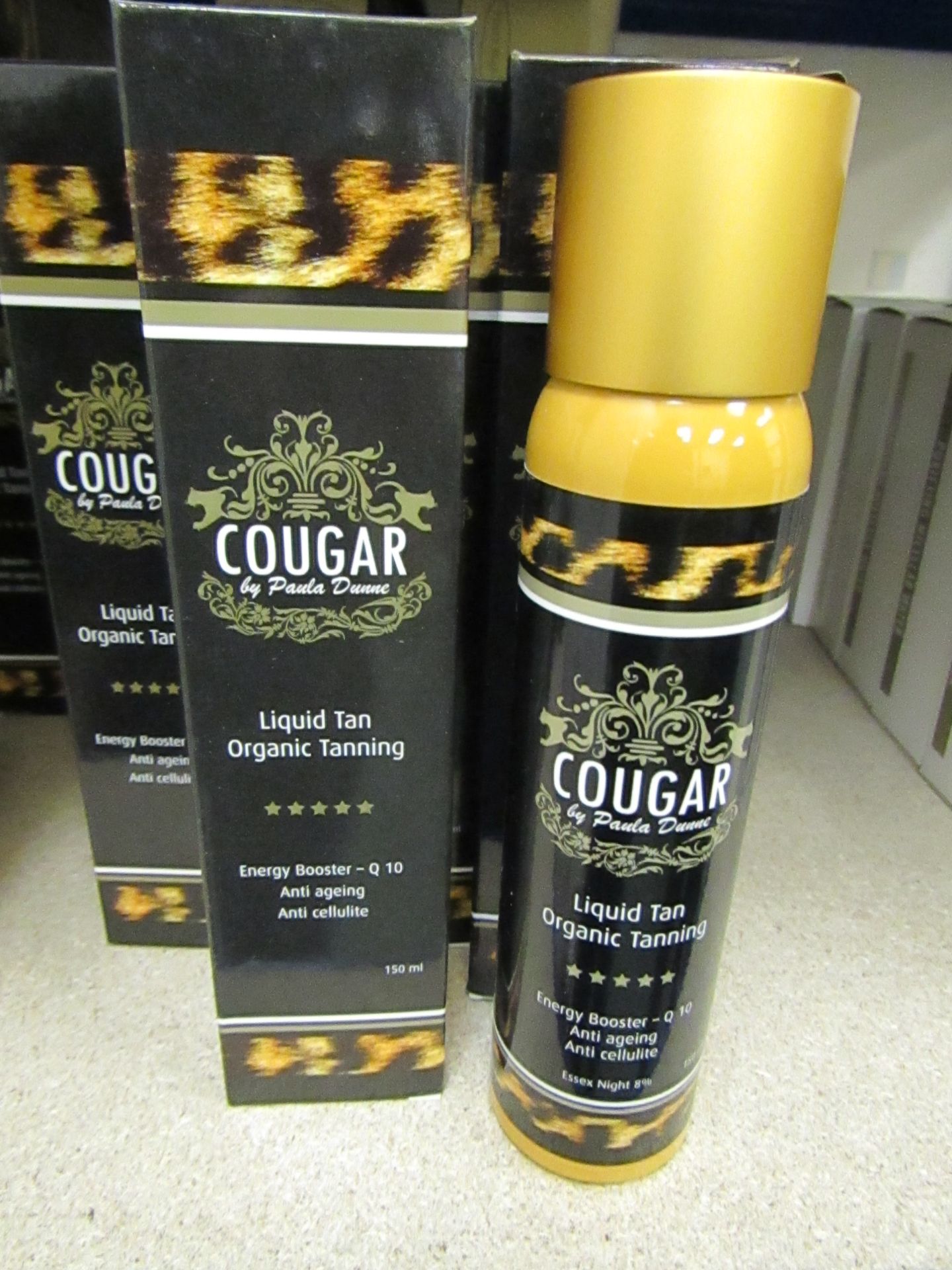 2 x Cougar 150ml Essex nights 8% Organic Tanning liquid tan, both brand new and boxed.