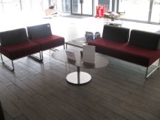 Fabric upholstered reception seating