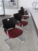 (5) Fabric upholstered cantilever chairs
