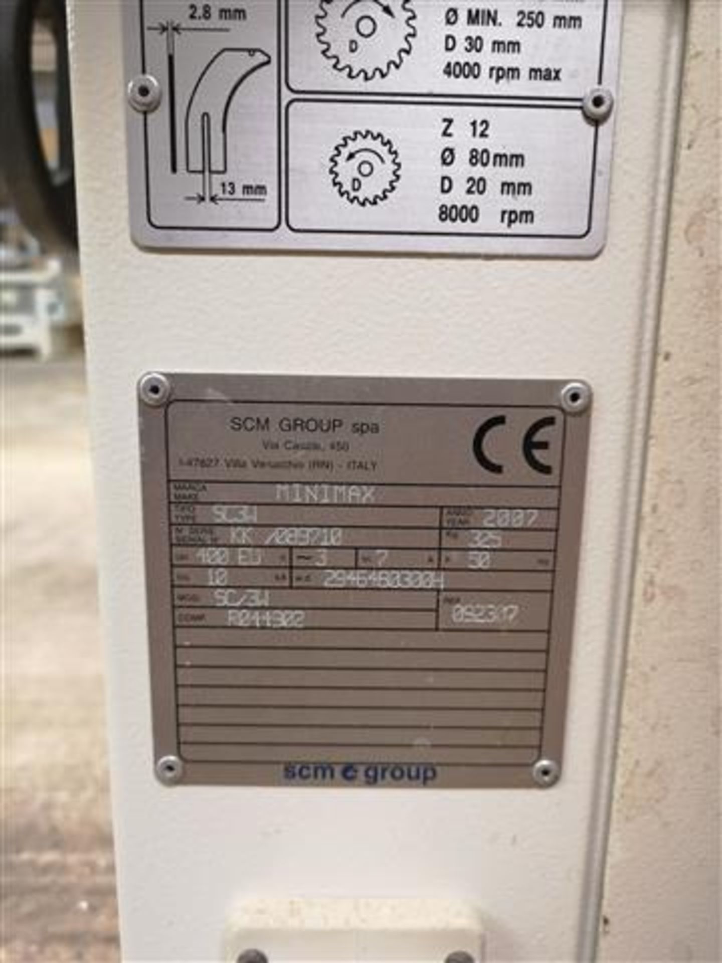 SCM SC/3W Minimax Panel Saw (2007) - Image 5 of 5