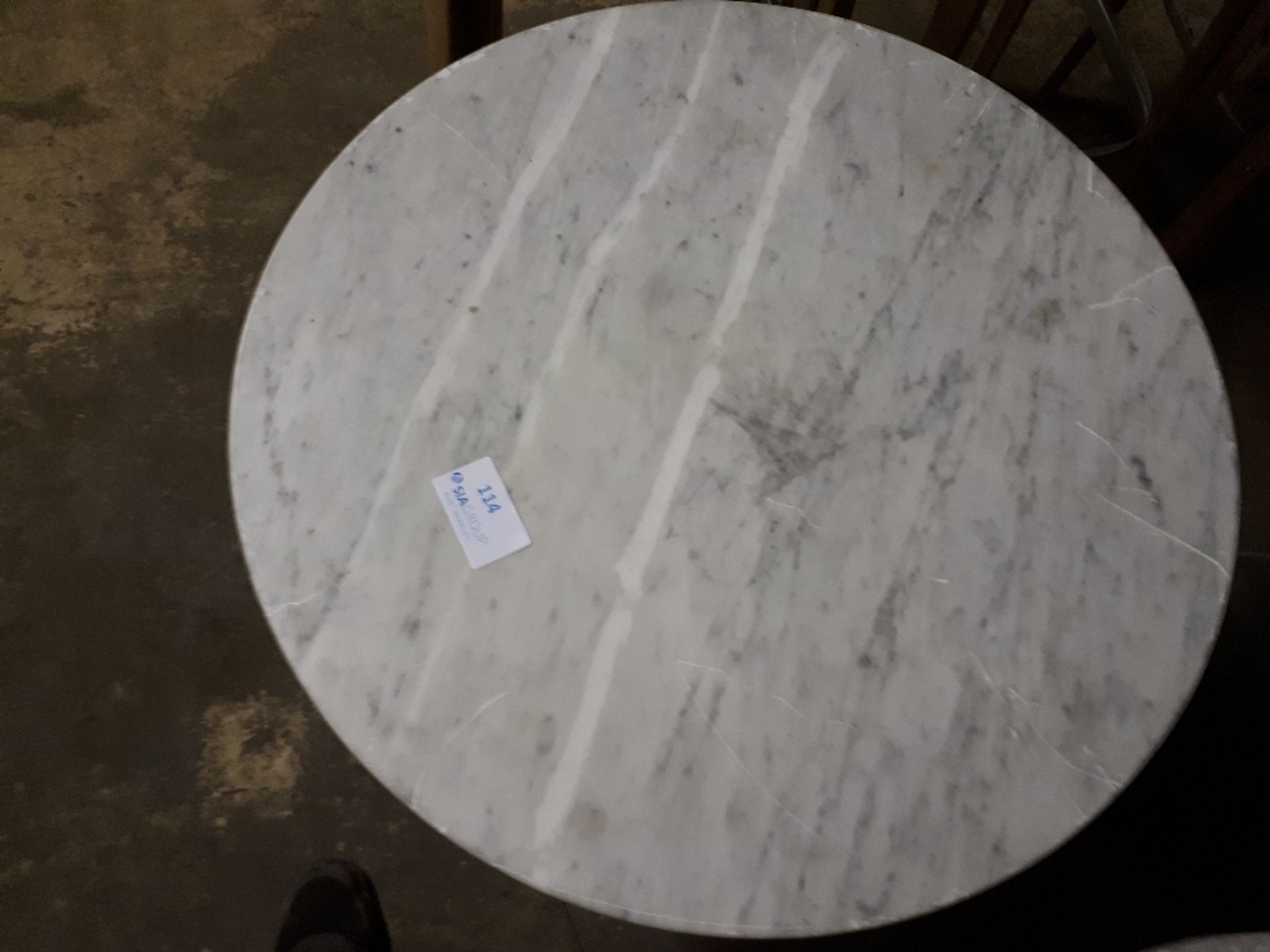 Marble and Cast Iron Circular Cafe´ Table - Image 3 of 3