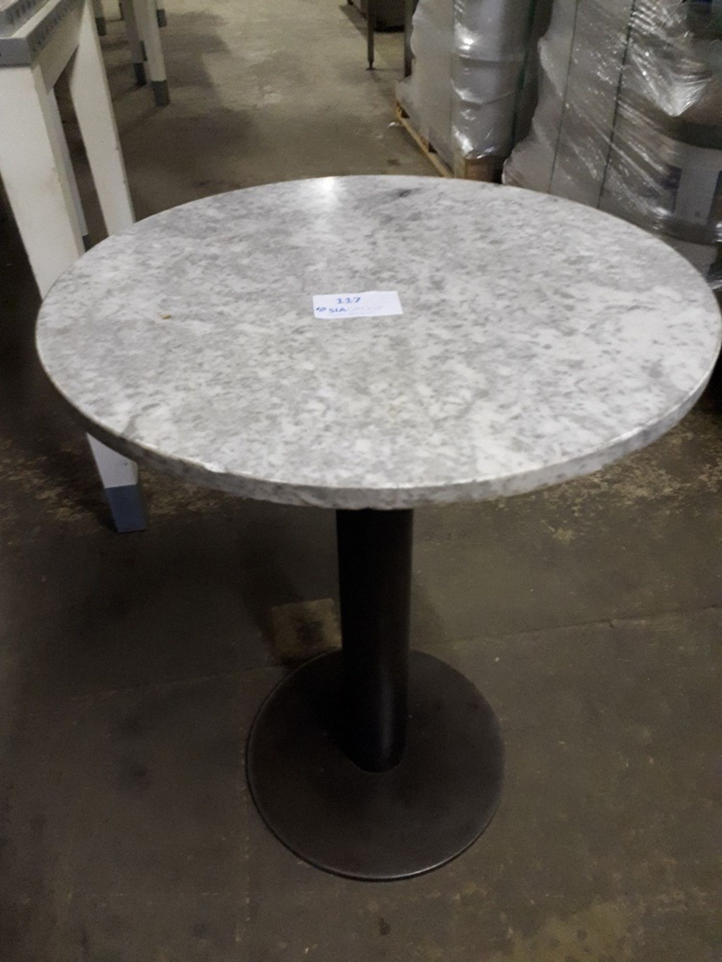 Marble and Cast Iron Circular Cafe´ Table