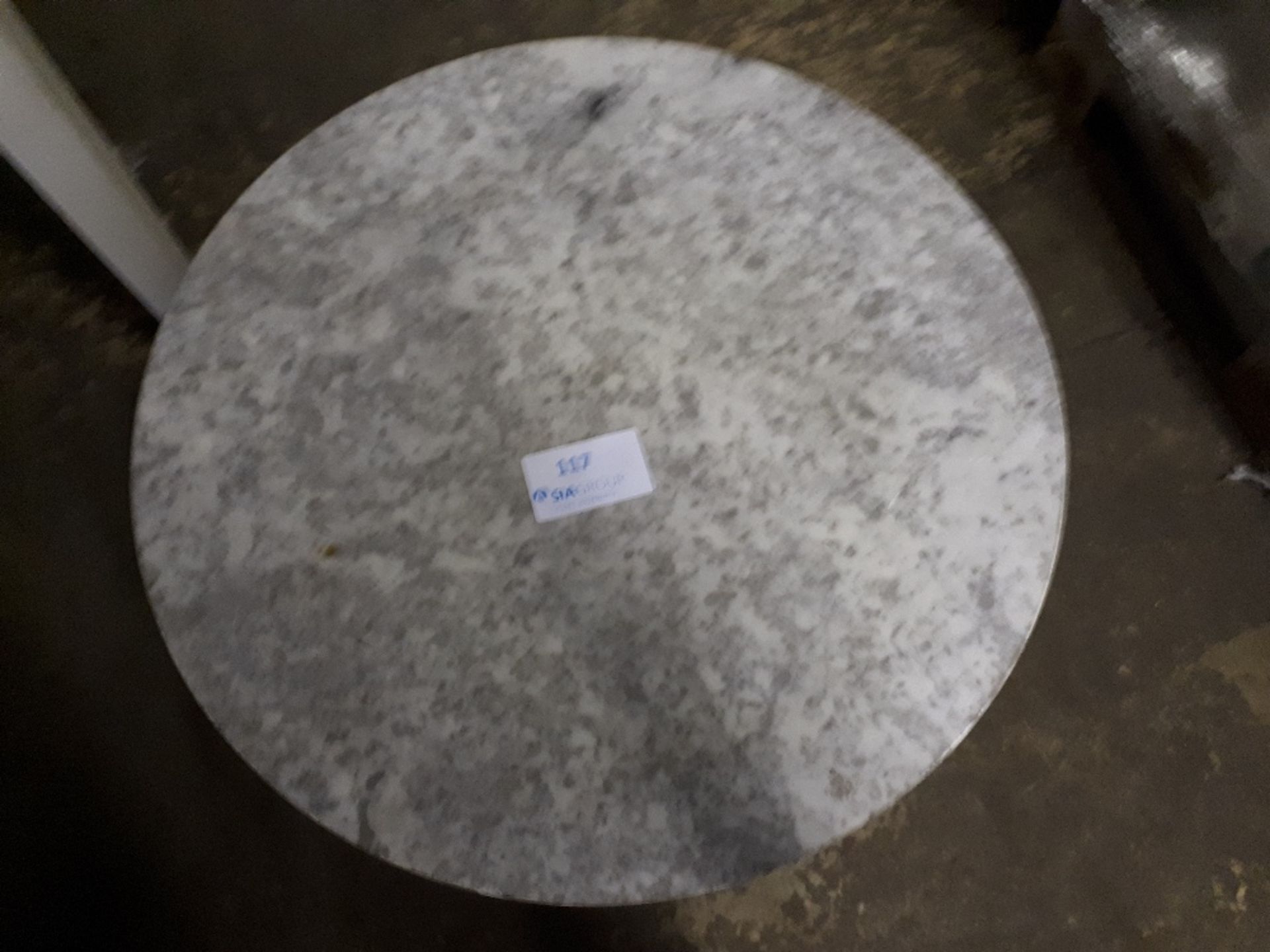 Marble and Cast Iron Circular Cafe´ Table - Image 3 of 3