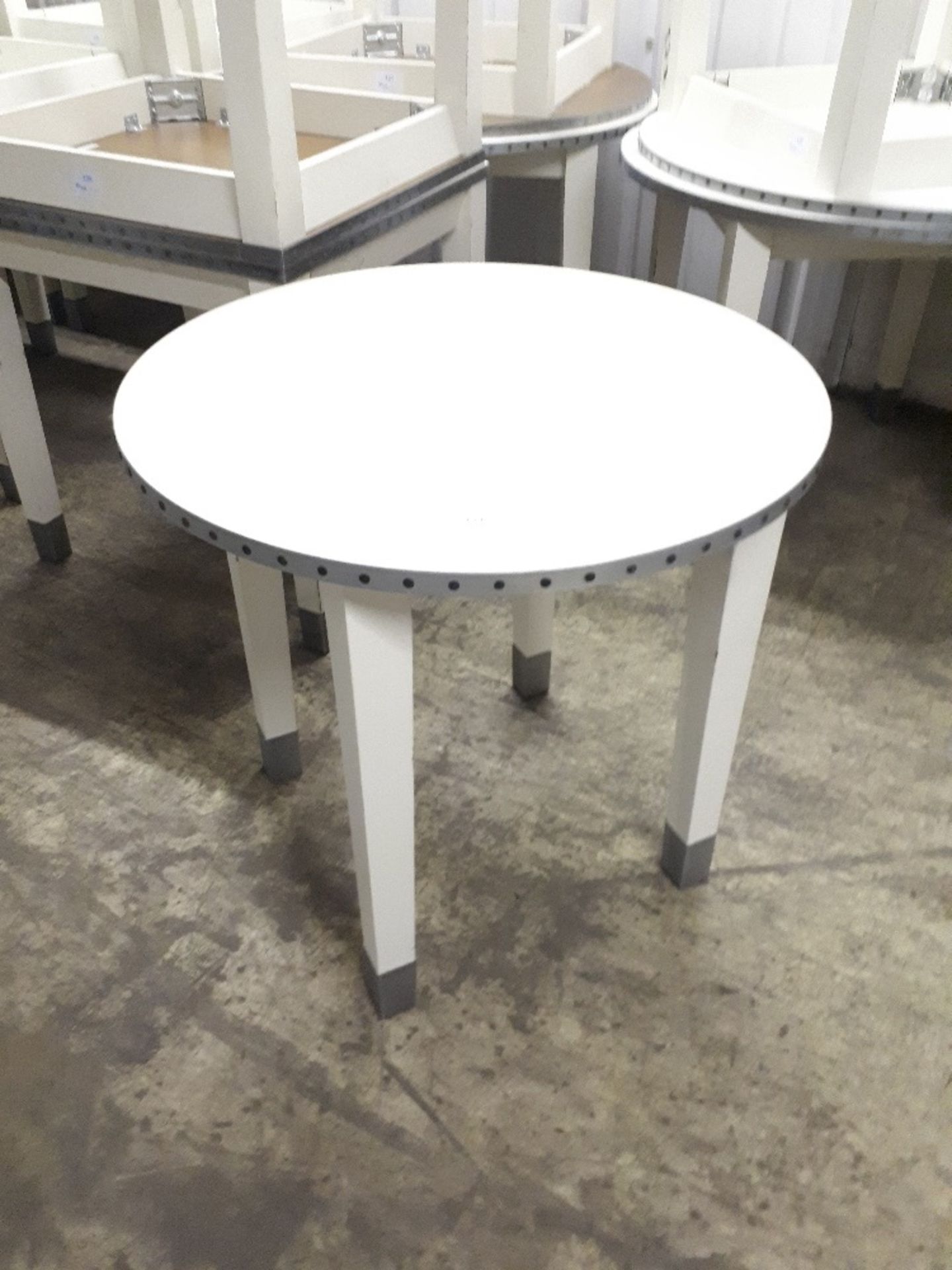 Benchmark White Wood Circular Table