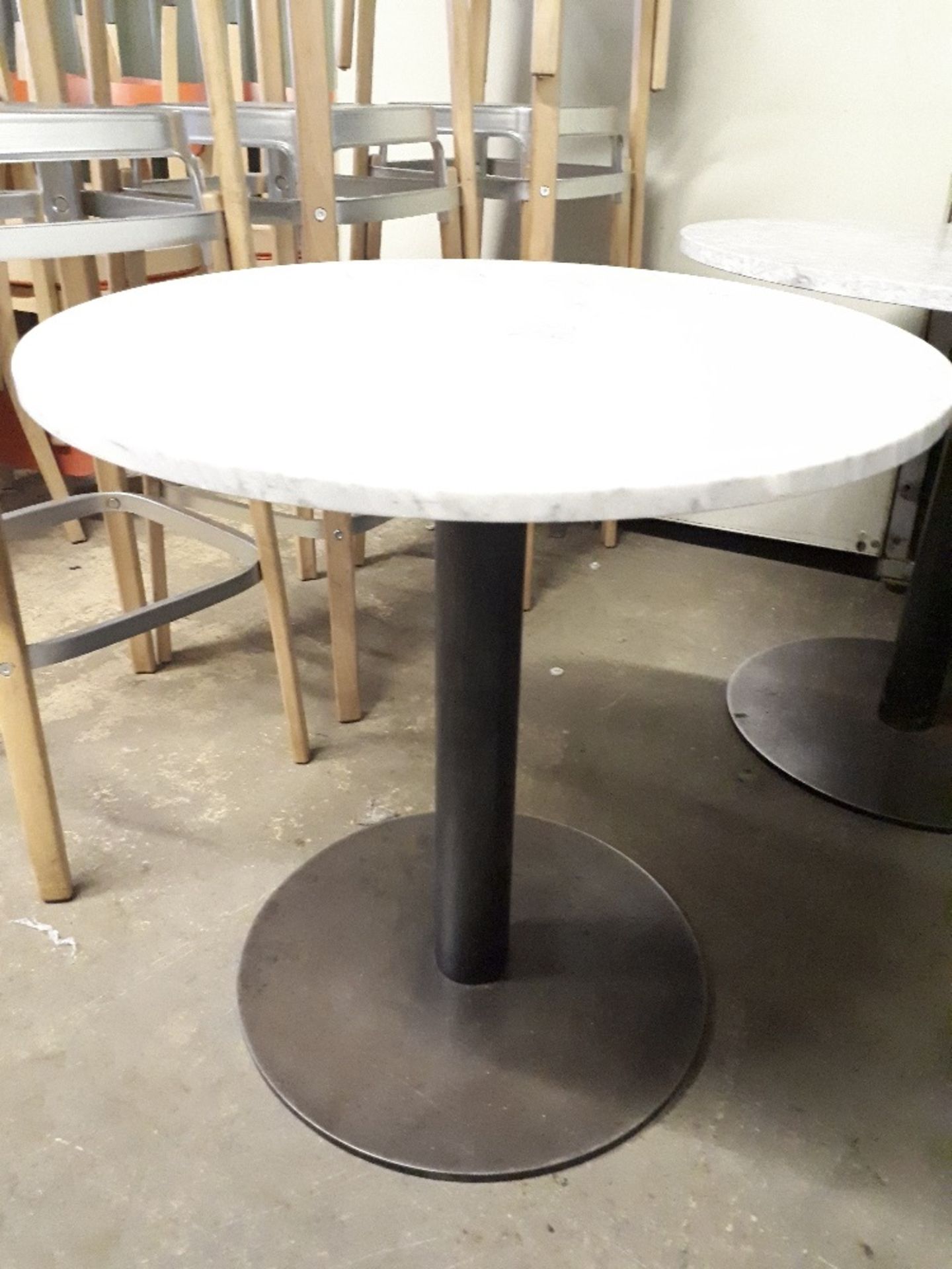 Marble and Cast Iron Circular Cafe´ Table - Image 2 of 3