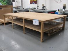 Timber framed wooden layout table