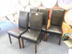 (5) High backed leather chairs