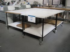 (2) Steel framed mobile layout tables