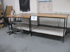 (2) Steel framed workshop benches