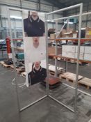 Large format L-shaped corner advertising banner display stand