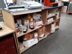 Bespoke wooden counter and contents