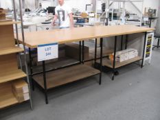 (3) Various size layout tables steel frame with shelf under