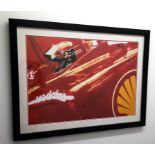 Michael Schumacher signed Ferrari, Shell poster