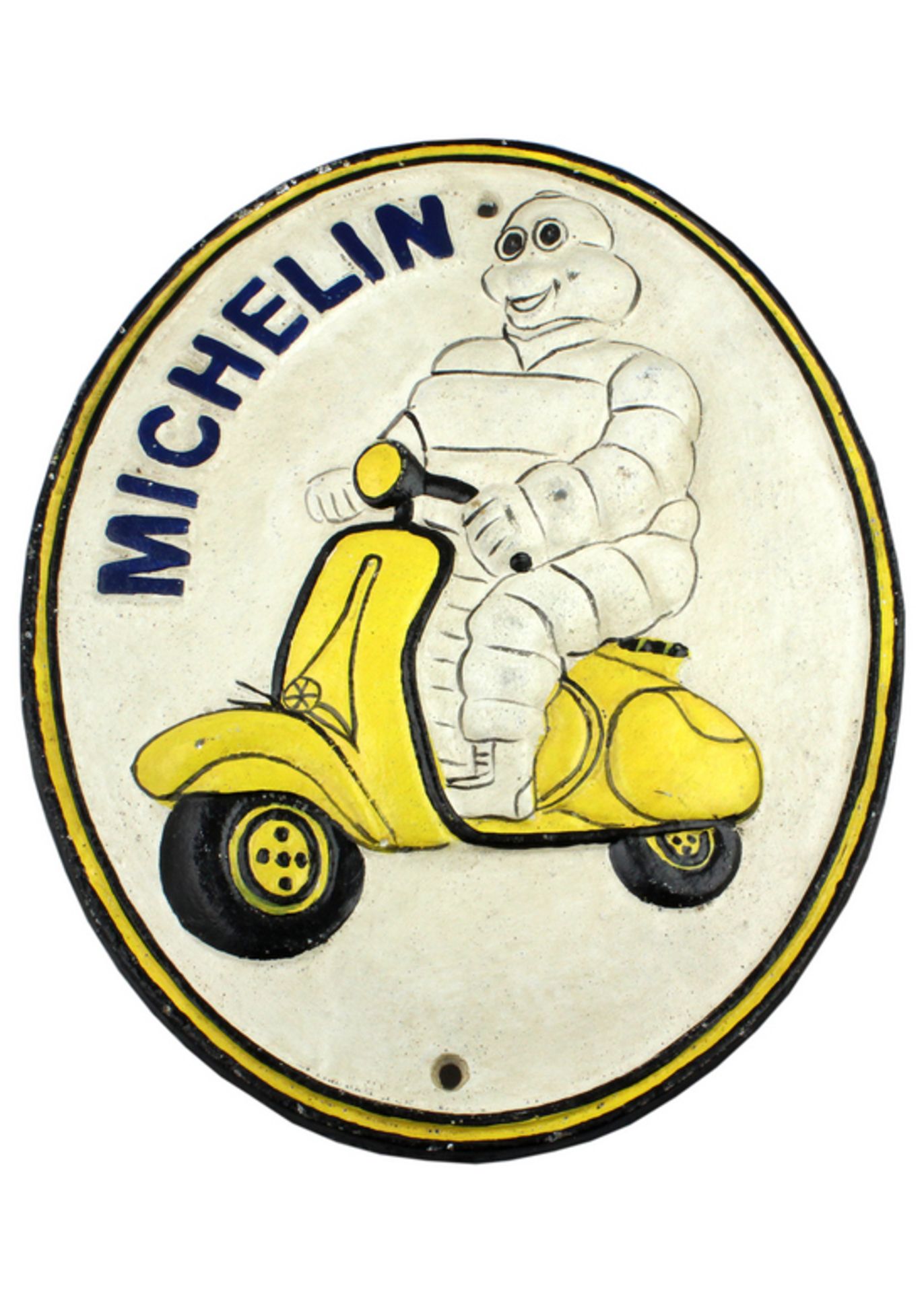 Michelin Man on his Vespa.
