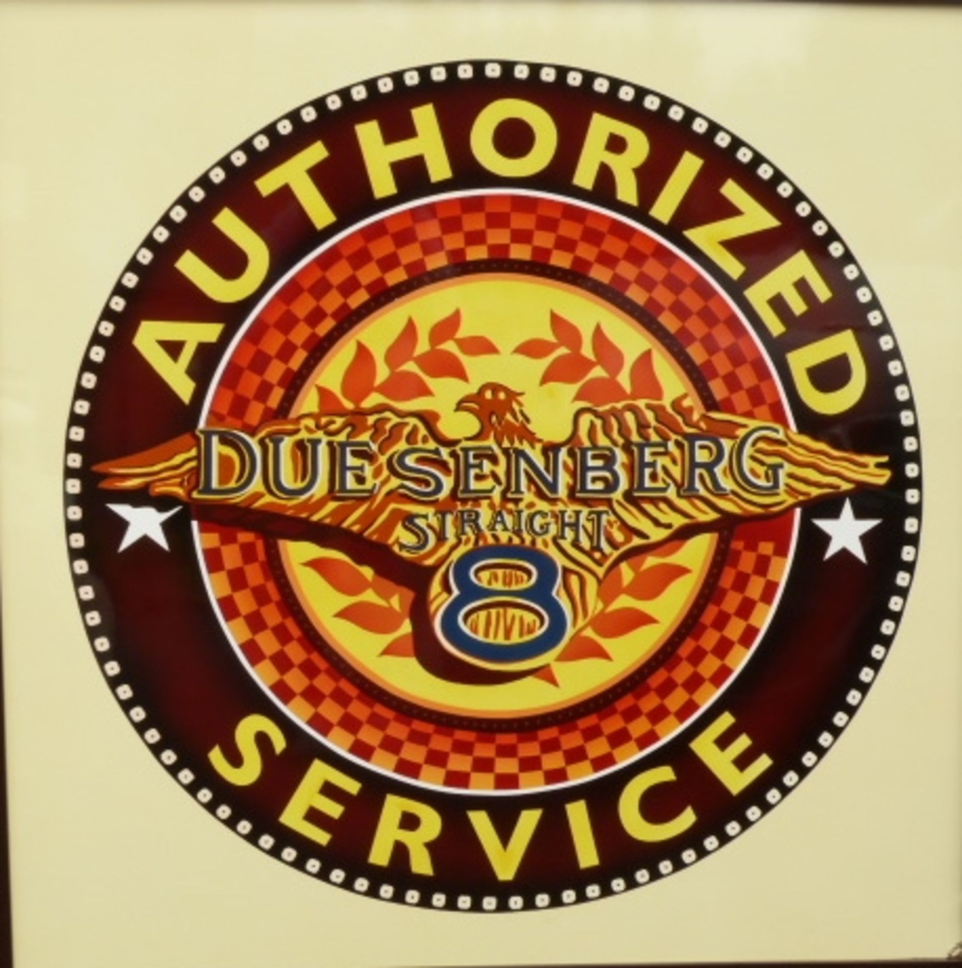 Duesenberg Straight Eight sign.