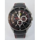 Ferrari Scuderi multi-dial black strap watch.