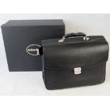 Shedoni black leather briefcase