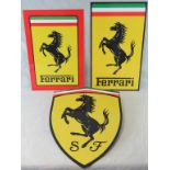 Ferrari themed garage wall signs.