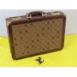 Ferrari Brown Leather Briefcase.