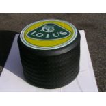 Lotus F1 rear wheel coffee tablel.