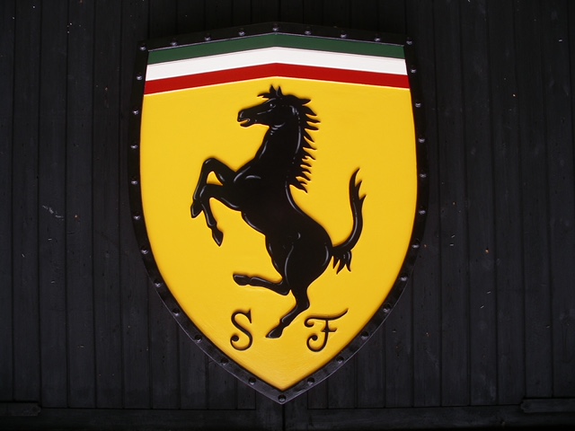 Ferrari logo. Framed sign.