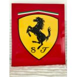 Ferrari lacquered sign.