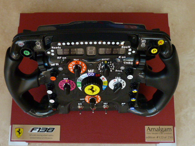 Ferrari F138 Amalgam replica steering wheel.